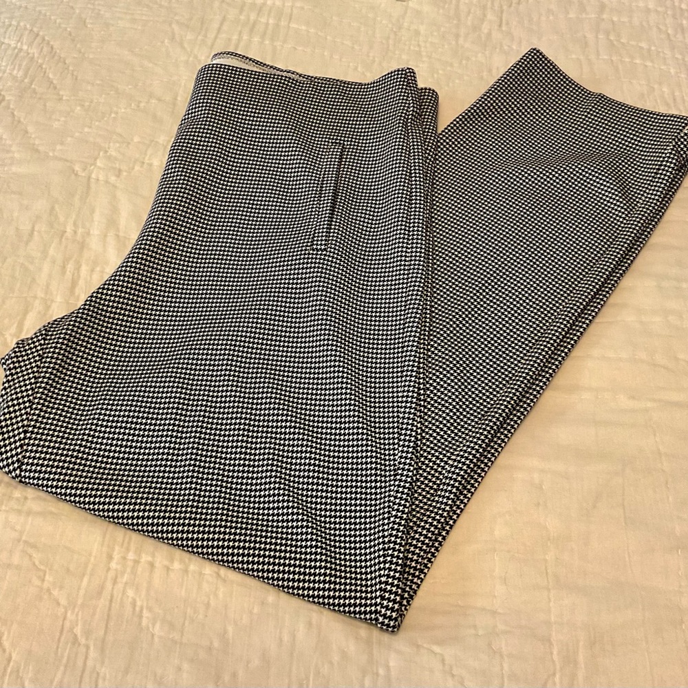 CHICOS BLACK WHT HOUNDSTOOTH CHECK SLCKS PANTS PULL ON 2.5 14/16 NWOT